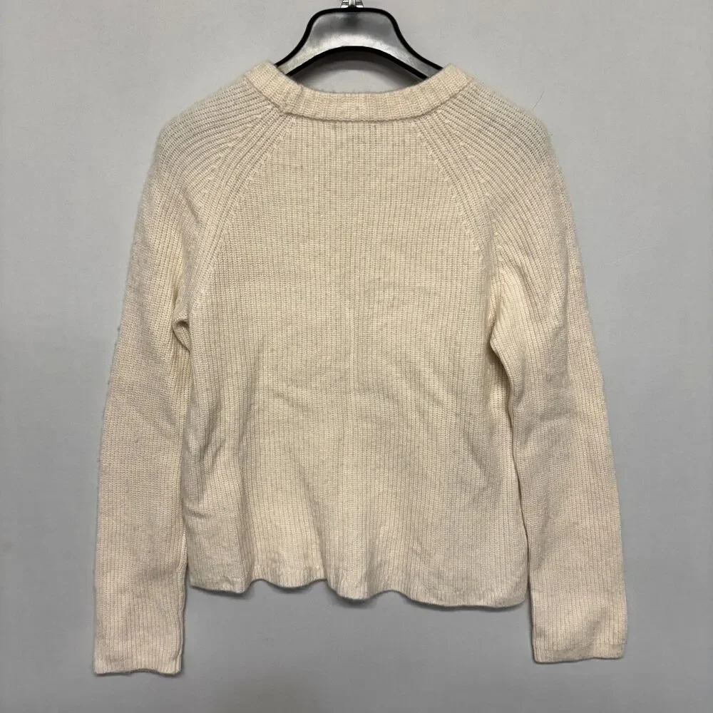 Quince Women Mongolian Cashmere Fisherman Crewneck Sweater Medium FA24 C131 -9